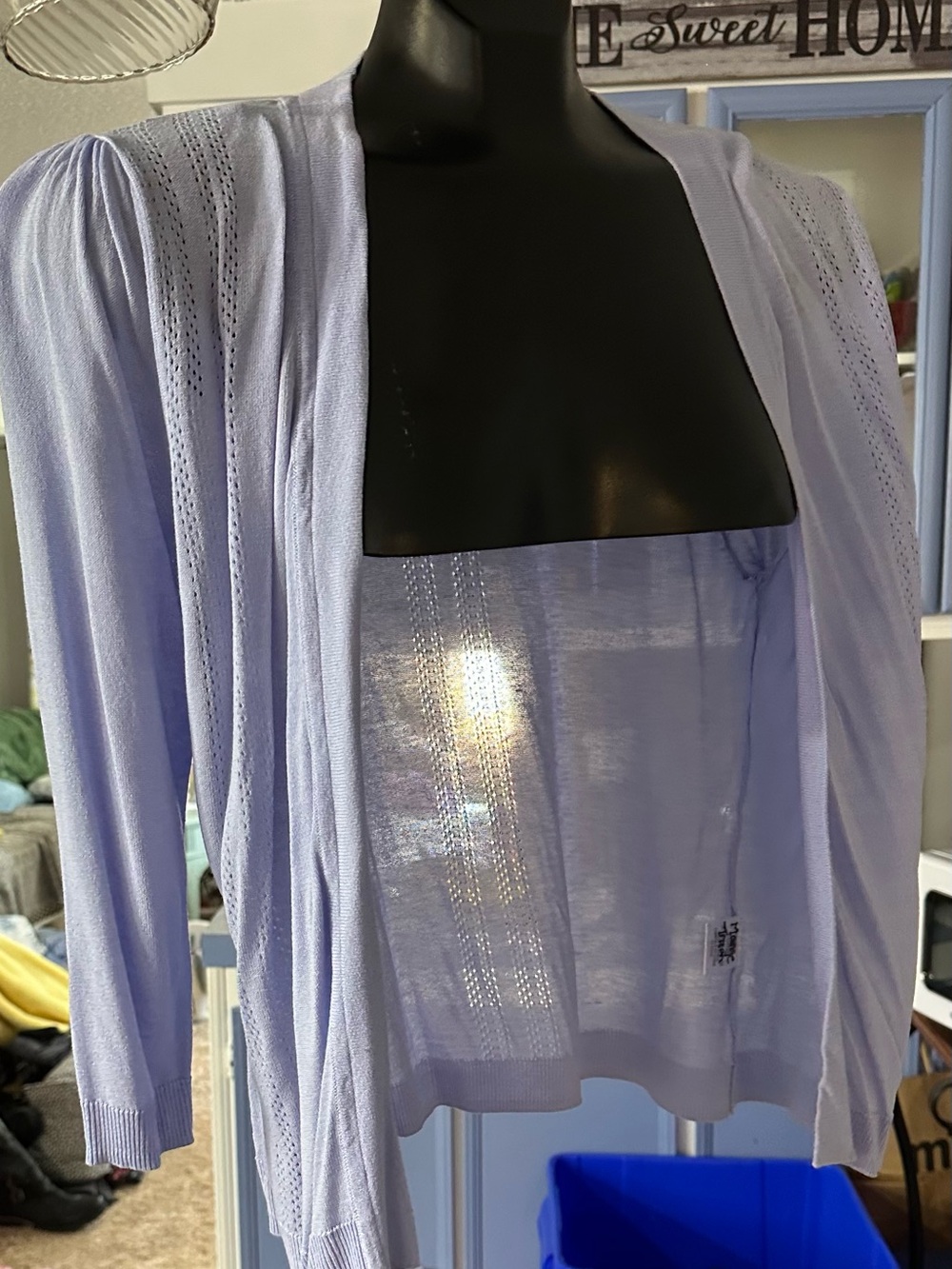 Belldini Lavender Knit Top with Subtle Eyelet Detail